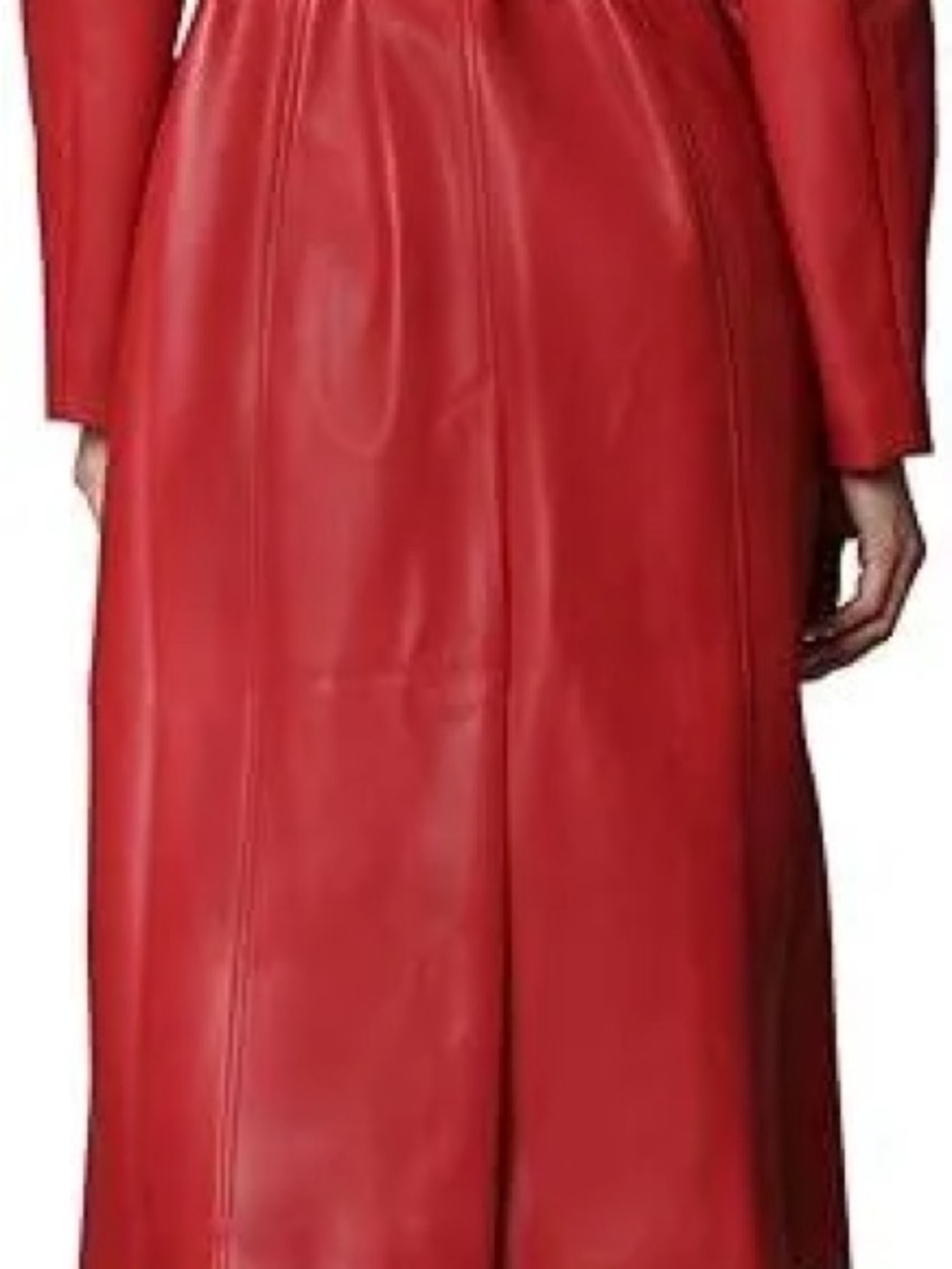 Avec Les Filles Red Faux-Leather Trench Coat Anthropologie - Picture 4 of 7